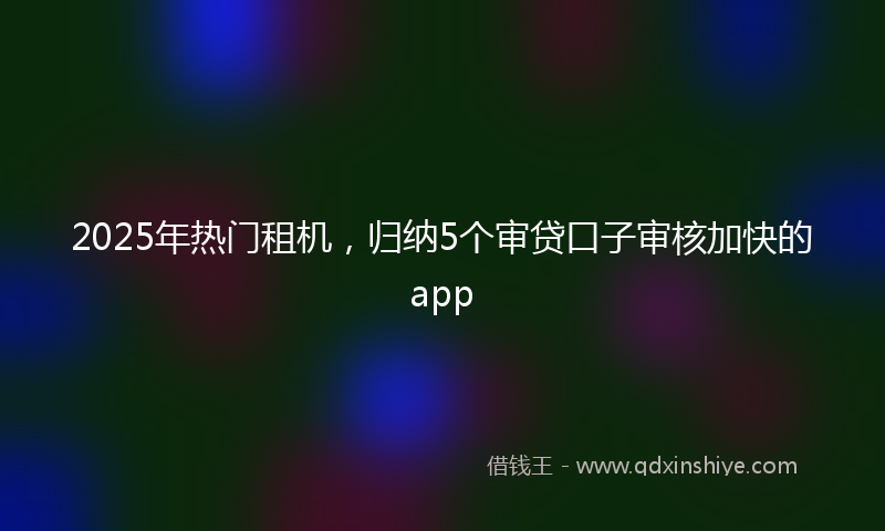 2025年热门租机，归纳5个审贷口子审核加快的app