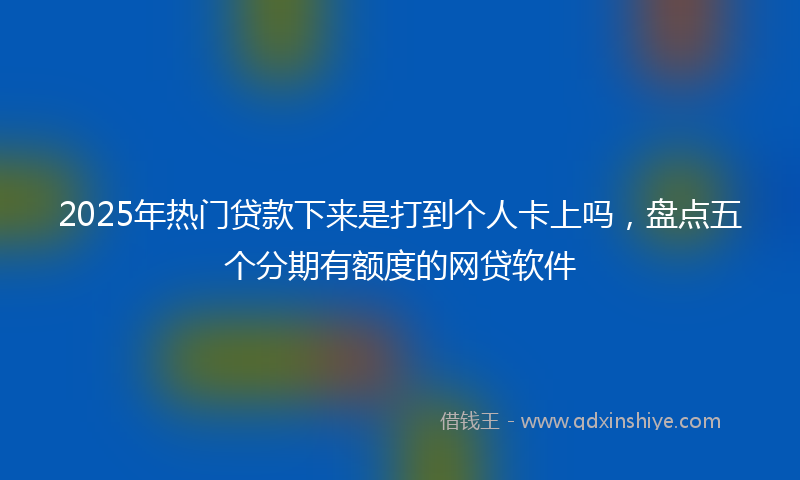 2025年热门贷款下来是打到个人卡上吗，盘点五个分期有额度的网贷软件