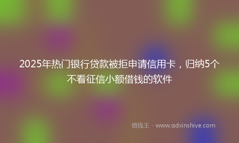 2025年热门银行贷款被拒申请信用卡，归纳5个不看征信小额借钱的软件