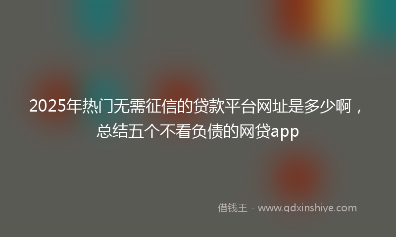 2025年热门无需征信的贷款平台网址是多少啊，总结五个不看负债的网贷app