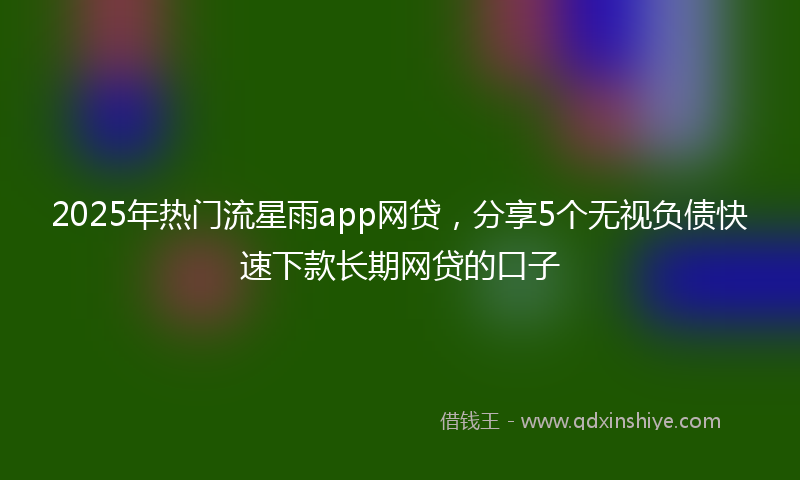 2025年热门流星雨app网贷，分享5个无视负债快速下款长期网贷的口子