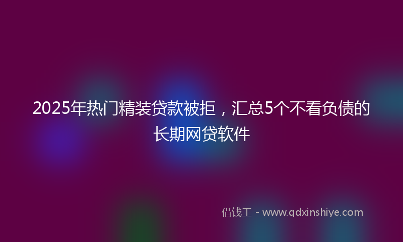 2025年热门精装贷款被拒，汇总5个不看负债的长期网贷软件