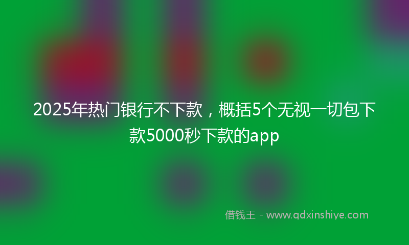 2025年热门银行不下款，概括5个无视一切包下款5000秒下款的app