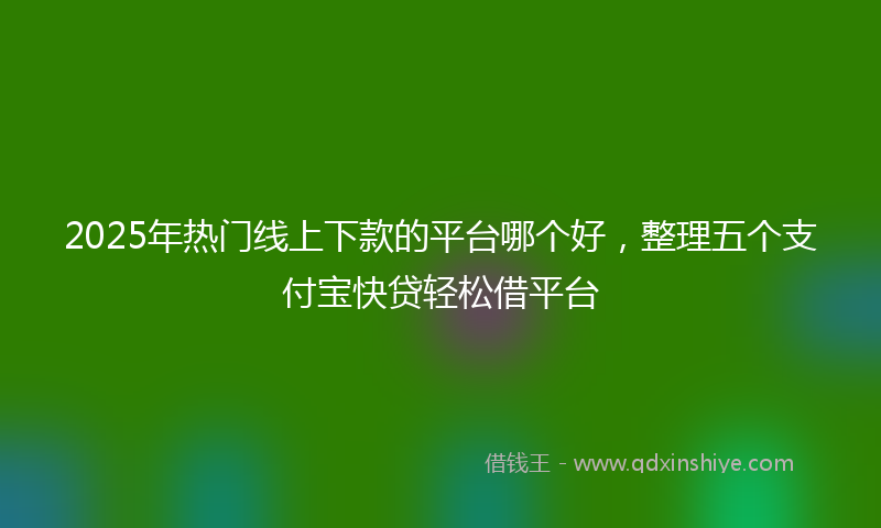 2025年热门线上下款的平台哪个好，整理五个支付宝快贷轻松借平台