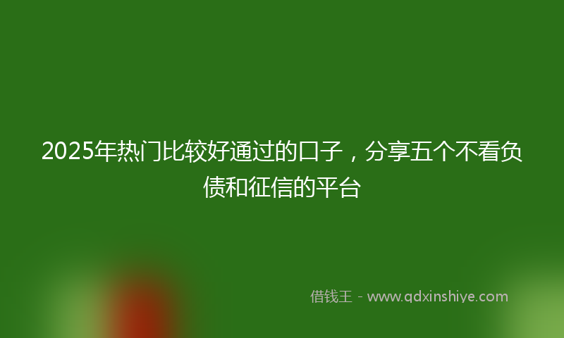 2025年热门比较好通过的口子，分享五个不看负债和征信的平台