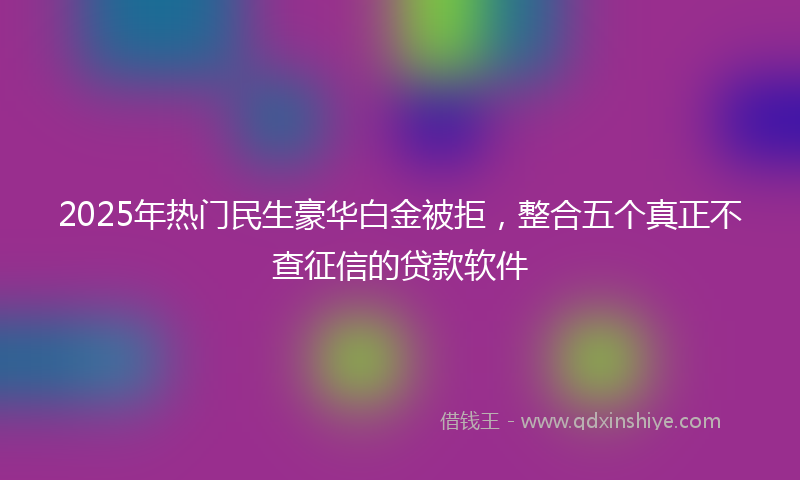 2025年热门民生豪华白金被拒，整合五个真正不查征信的贷款软件