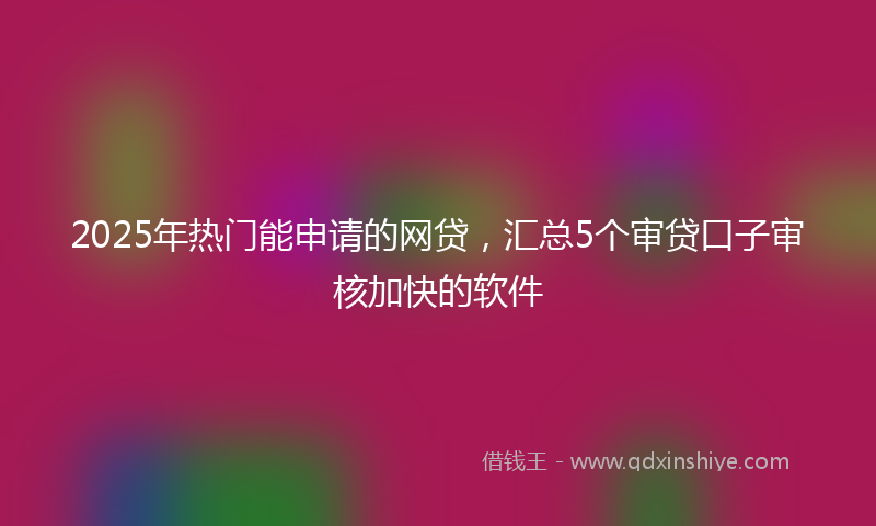 2025年热门能申请的网贷，汇总5个审贷口子审核加快的软件