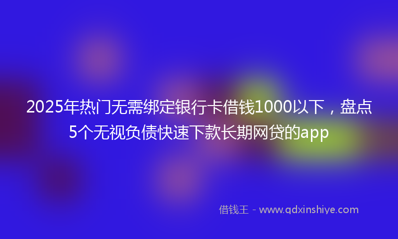 2025年热门无需绑定银行卡借钱1000以下，盘点5个无视负债快速下款长期网贷的app