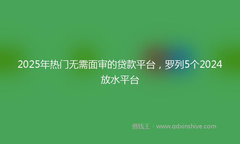 2025年热门无需面审的贷款平台，罗列5个2024放水平台
