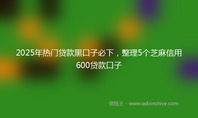 2025年热门贷款黑口子必下，整理5个芝麻信用600贷款口子