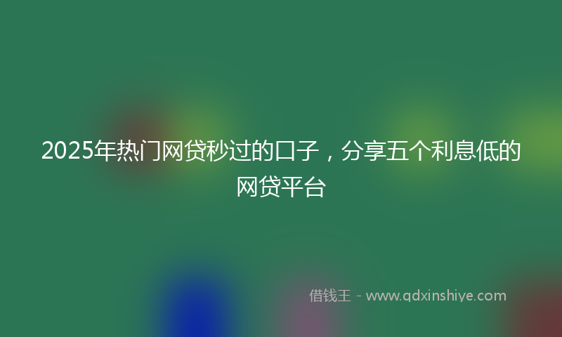 2025年热门网贷秒过的口子，分享五个利息低的网贷平台