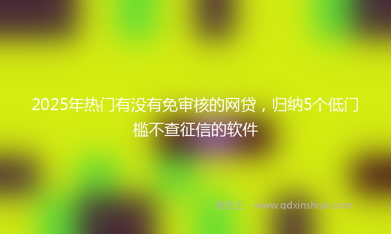 2025年热门有没有免审核的网贷，归纳5个低门槛不查征信的软件