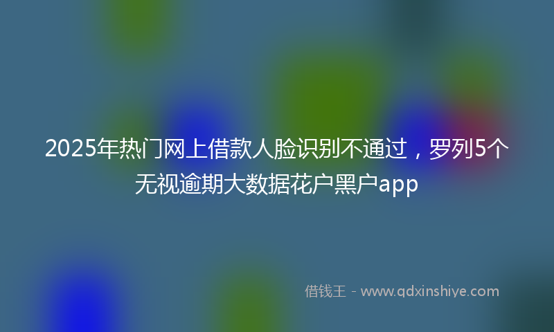 2025年热门网上借款人脸识别不通过，罗列5个无视逾期大数据花户黑户app