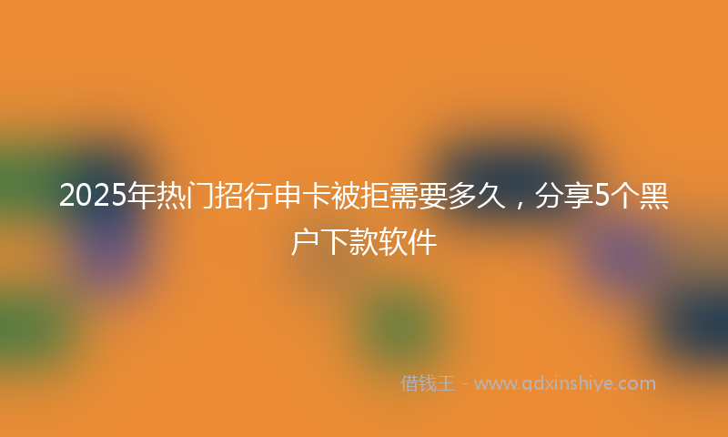 2025年热门招行申卡被拒需要多久，分享5个黑户下款软件