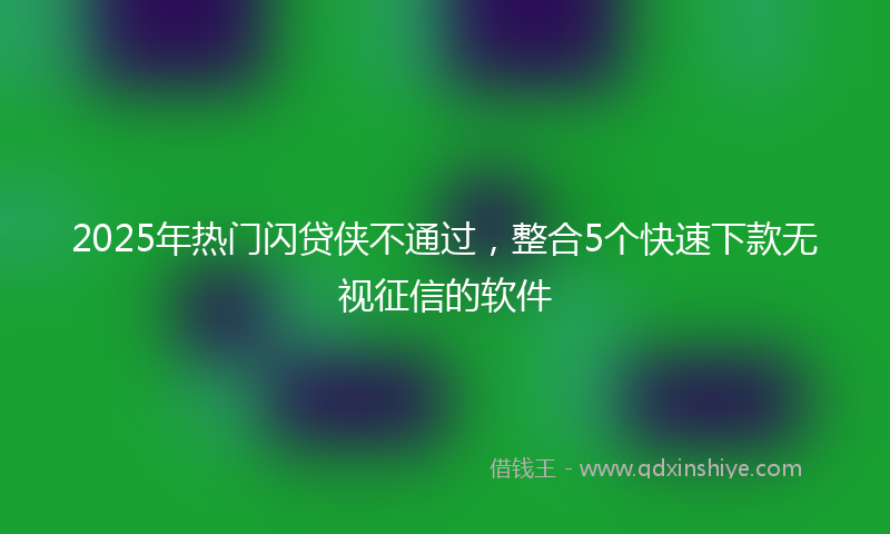 2025年热门闪贷侠不通过，整合5个快速下款无视征信的软件