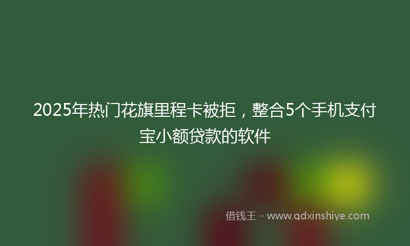 2025年热门花旗里程卡被拒，整合5个手机支付宝小额贷款的软件