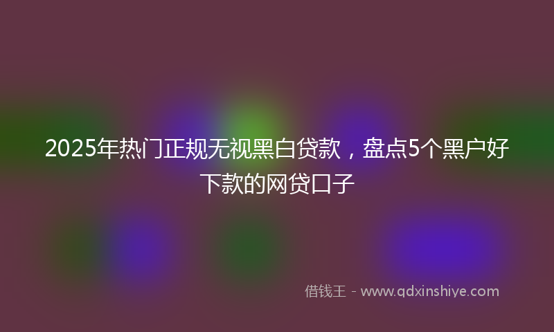 2025年热门正规无视黑白贷款，盘点5个黑户好下款的网贷口子