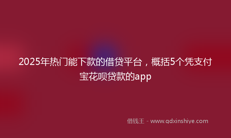 2025年热门能下款的借贷平台，概括5个凭支付宝花呗贷款的app