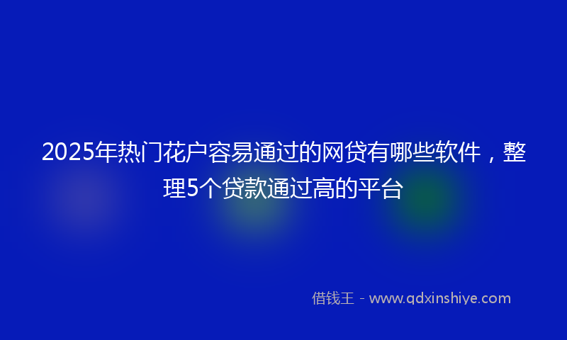 2025年热门花户容易通过的网贷有哪些软件，整理5个贷款通过高的平台