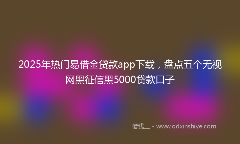 2025年热门易借金贷款app下载，盘点五个无视网黑征信黑5000贷款口子