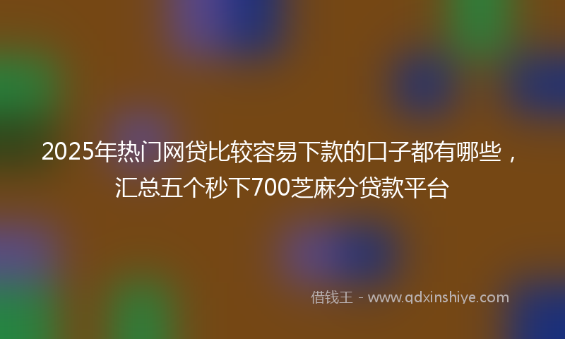 2025年热门网贷比较容易下款的口子都有哪些，汇总五个秒下700芝麻分贷款平台