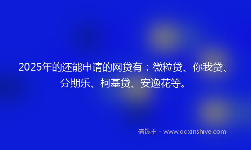 2025年的还能申请的网贷有：微粒贷、你我贷、分期乐、柯基贷、安逸花等。