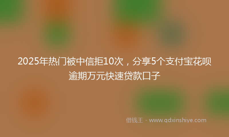 2025年热门被中信拒10次，分享5个支付宝花呗逾期万元快速贷款口子