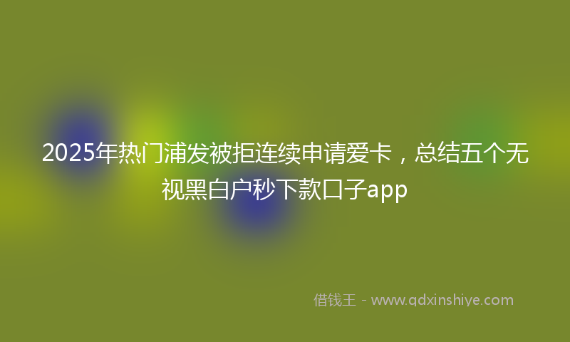 2025年热门浦发被拒连续申请爱卡，总结五个无视黑白户秒下款口子app