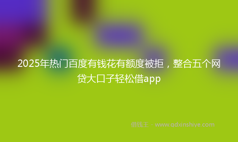 2025年热门百度有钱花有额度被拒，整合五个网贷大口子轻松借app