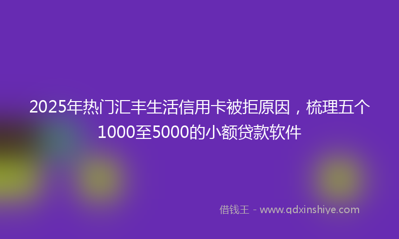 2025年热门汇丰生活信用卡被拒原因，梳理五个1000至5000的小额贷款软件