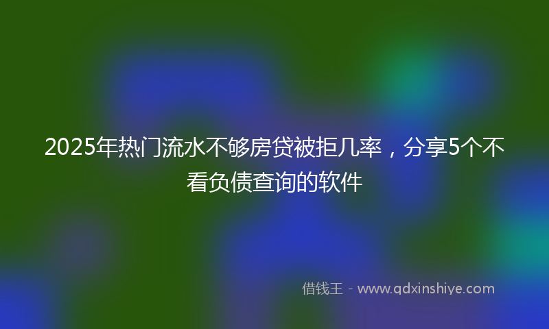 2025年热门流水不够房贷被拒几率，分享5个不看负债查询的软件