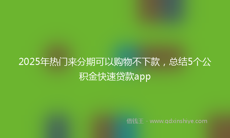 2025年热门来分期可以购物不下款，总结5个公积金快速贷款app