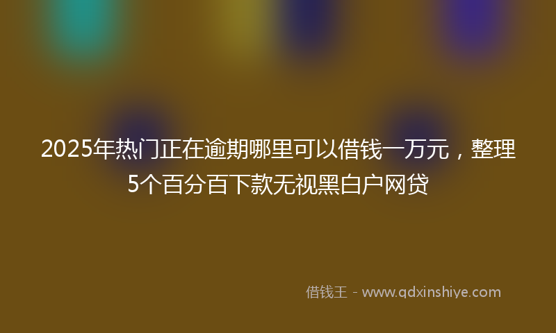 2025年热门正在逾期哪里可以借钱一万元，整理5个百分百下款无视黑白户网贷