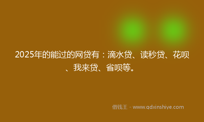 2025年的能过的网贷有：滴水贷、读秒贷、花呗、我来贷、省呗等。