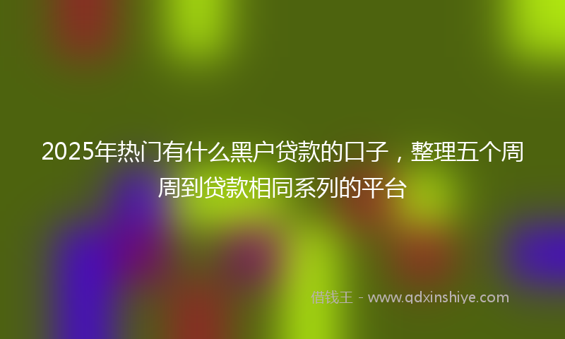 2025年热门有什么黑户贷款的口子，整理五个周周到贷款相同系列的平台
