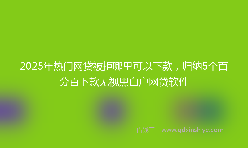 2025年热门网贷被拒哪里可以下款，归纳5个百分百下款无视黑白户网贷软件