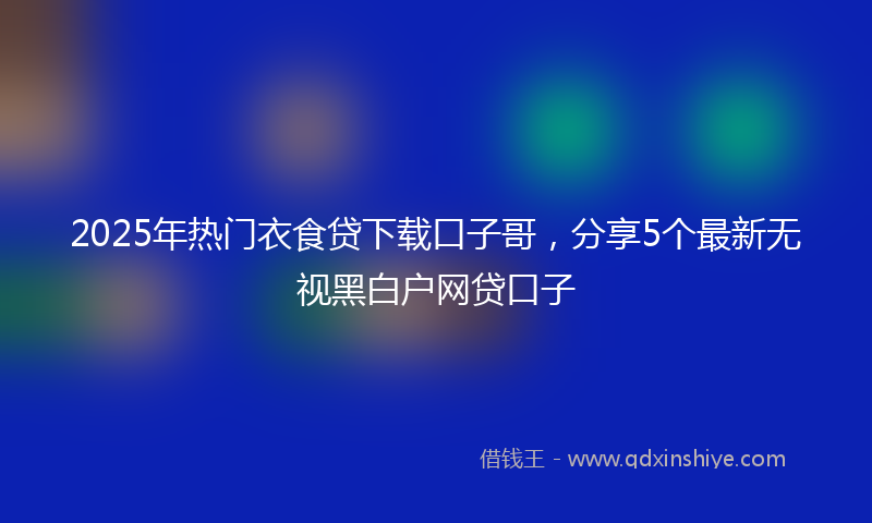 2025年热门衣食贷下载口子哥，分享5个最新无视黑白户网贷口子