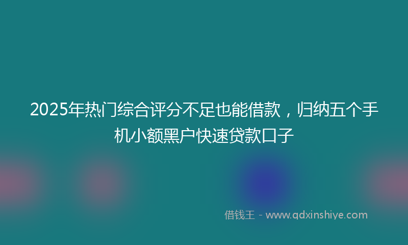 2025年热门综合评分不足也能借款，归纳五个手机小额黑户快速贷款口子