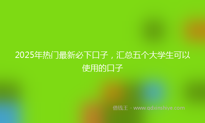 2025年热门最新必下口子，汇总五个大学生可以使用的口子