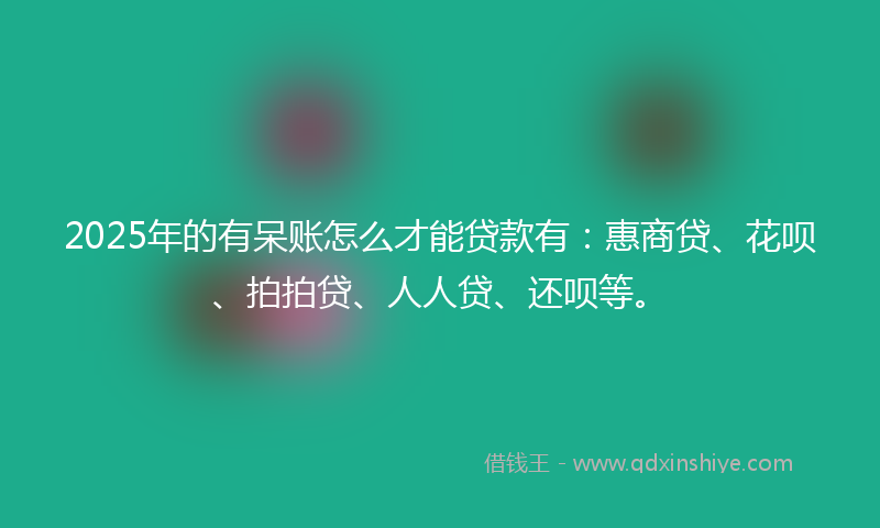 2025年的有呆账怎么才能贷款有：惠商贷、花呗、拍拍贷、人人贷、还呗等。