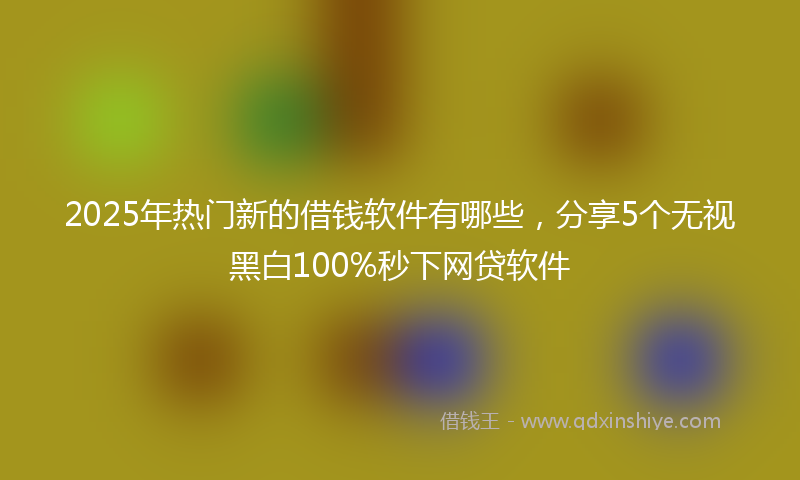 2025年热门新的借钱软件有哪些，分享5个无视黑白100%秒下网贷软件