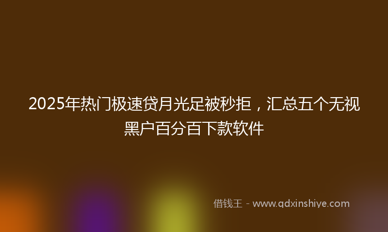 2025年热门极速贷月光足被秒拒，汇总五个无视黑户百分百下款软件