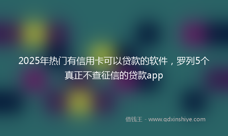 2025年热门有信用卡可以贷款的软件，罗列5个真正不查征信的贷款app