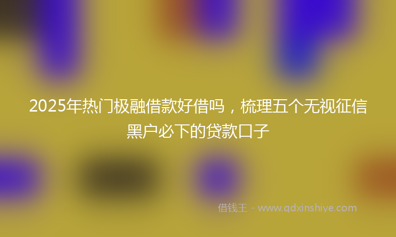 2025年热门极融借款好借吗，梳理五个无视征信黑户必下的贷款口子
