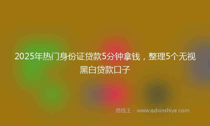 2025年热门身份证贷款5分钟拿钱，整理5个无视黑白贷款口子