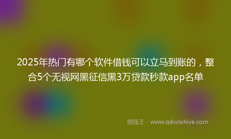 2025年热门有哪个软件借钱可以立马到账的，整合5个无视网黑征信黑3万贷款秒款app名单