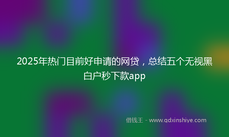 2025年热门目前好申请的网贷，总结五个无视黑白户秒下款app