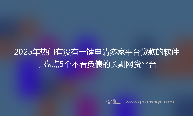 2025年热门有没有一键申请多家平台贷款的软件，盘点5个不看负债的长期网贷平台
