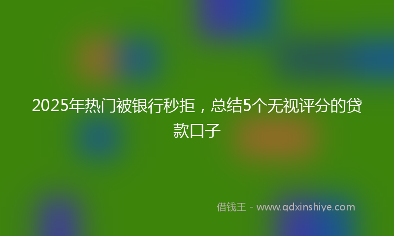 2025年热门被银行秒拒，总结5个无视评分的贷款口子