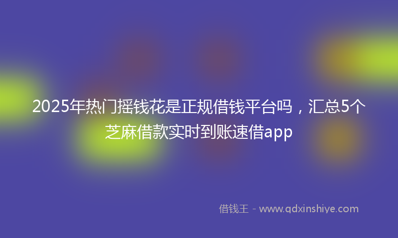 2025年热门摇钱花是正规借钱平台吗，汇总5个芝麻借款实时到账速借app